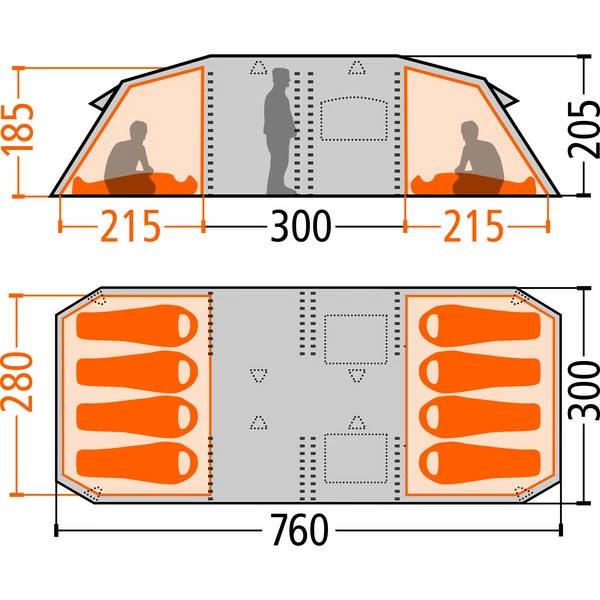Friluft Familienzelt Monument/ Grassholm 8 Bright Green – Bild 2