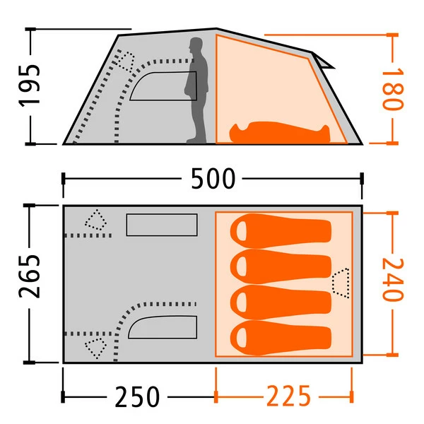 Friluft Familienzelt Vineyard Green Errigal Family – Bild 2
