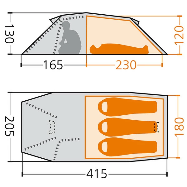 Friluft Tunnelzelt 3Xt Vineyard Green Errigal – Bild 2